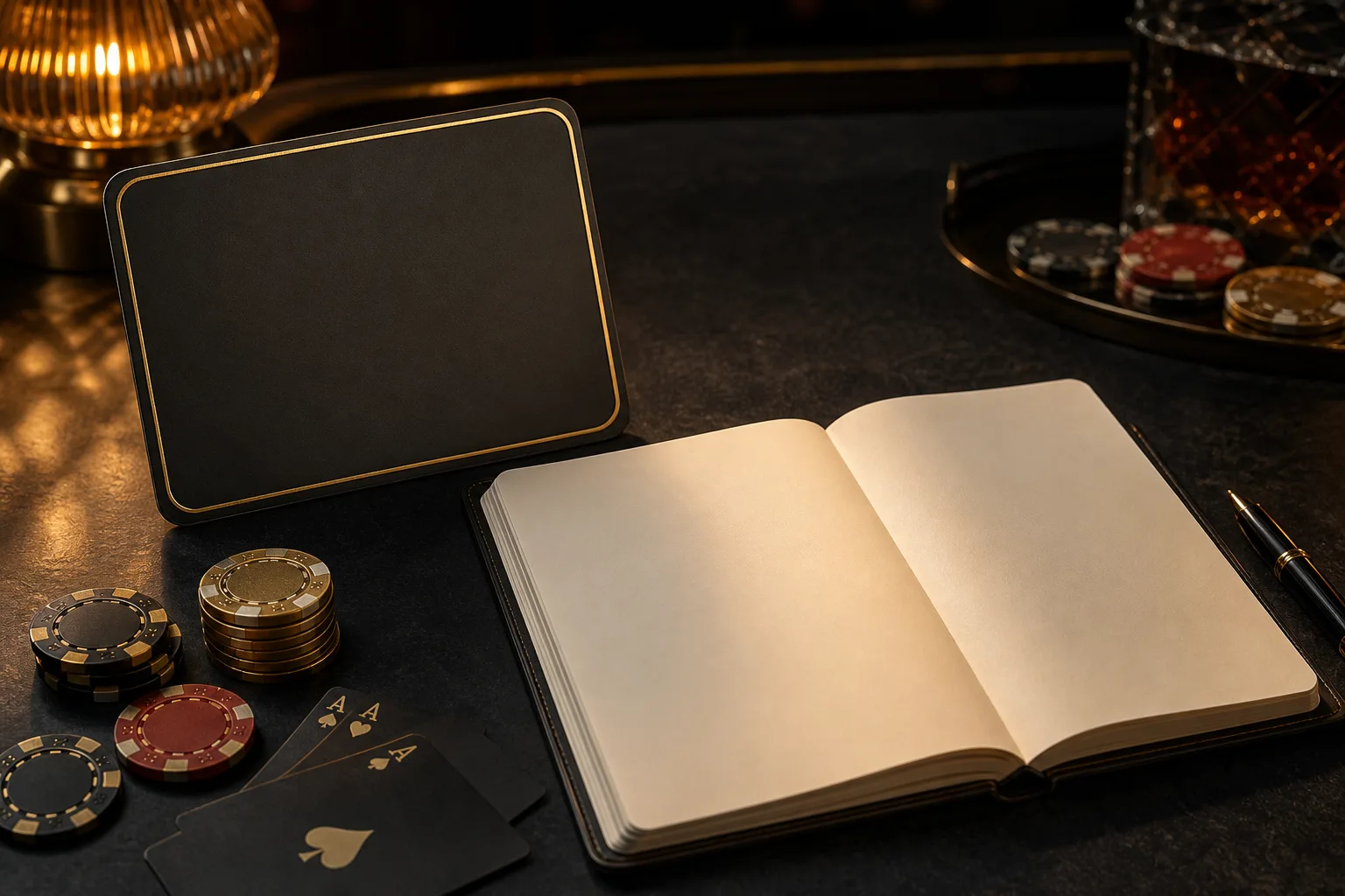 Blank offer card and notebook for promotion conditions