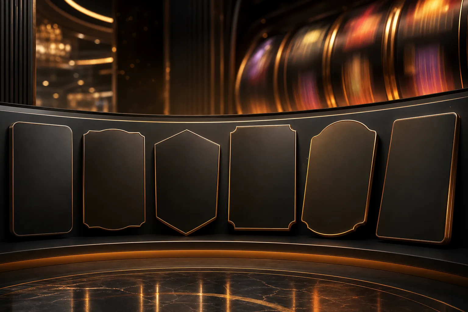 Blank game cards representing different slot releases